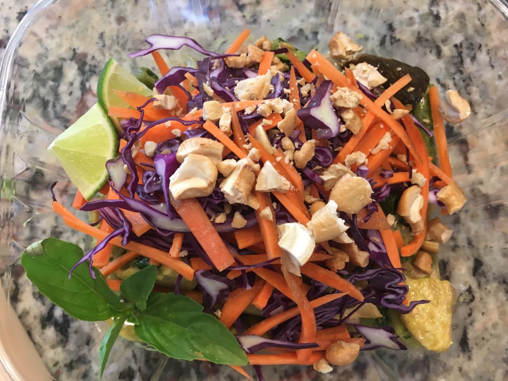 Crunchy Cabbage, Cashew & Chicken Salad with Coconut-Red Curry&nbsp;Dressing