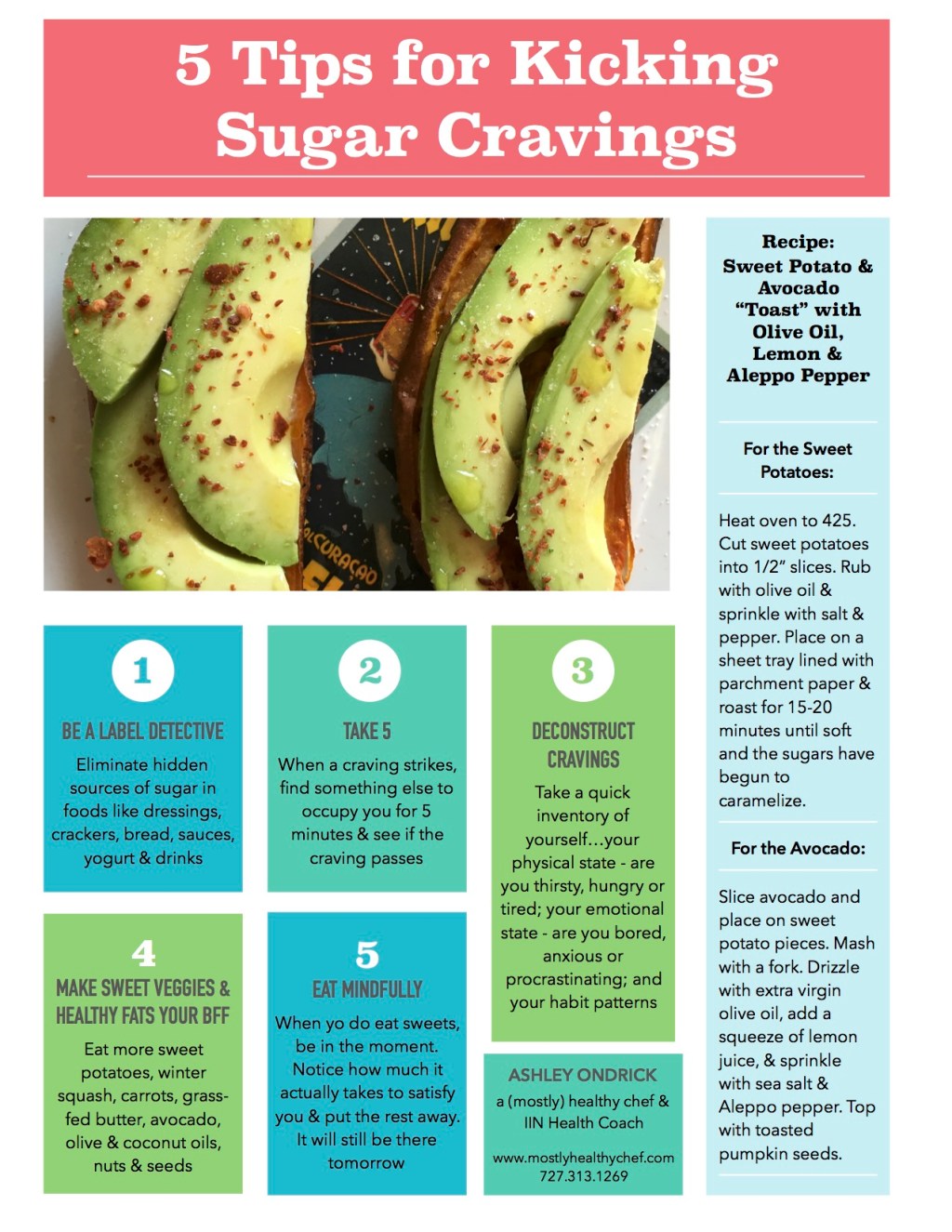 5 Tips for Kicking Sugar Cravings + Recipe for Sweet Potato & Avocado “Toast”